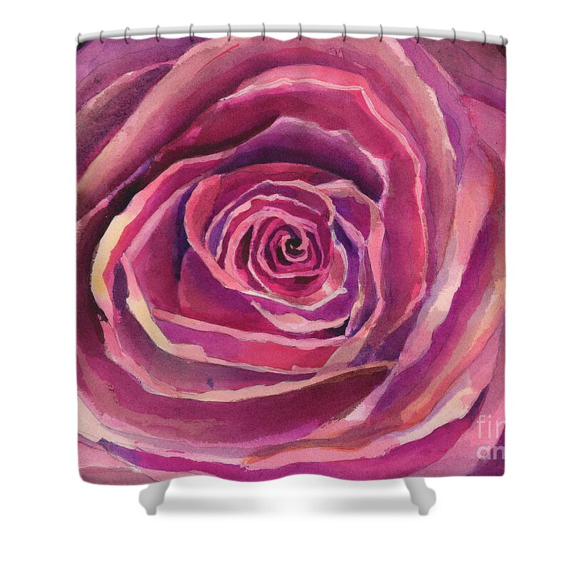 Face Mask Shower Curtain featuring the painting Antique Rose by Lois Blasberg