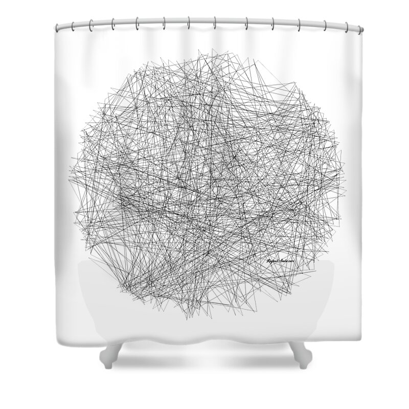 Abstract; Modern; Contemporary; Set Design; Gallery Wall; Art For Interior Designers; Book Cover; Wall Art; Album Cover; Cutting Edge; Interior Art; Interior Design; Black; White; Anxiety Shower Curtain featuring the drawing Anxiety by Rafael Salazar
