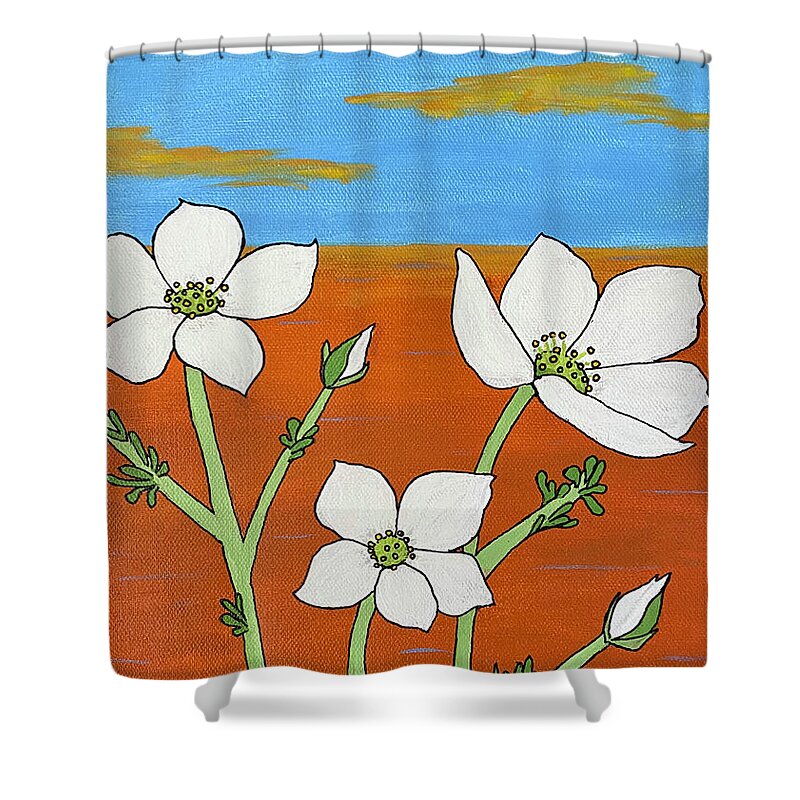 Apache Plumes Shower Curtain featuring the painting Apache Plumes by Wendy Golden