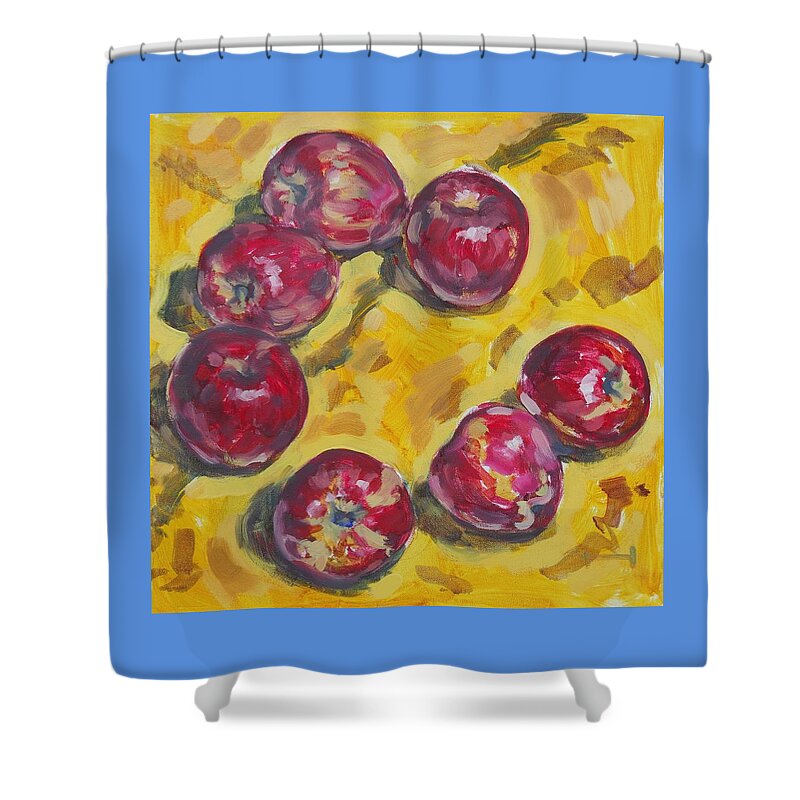 Apple Shower Curtain featuring the painting Apple Time by Thomas Dans
