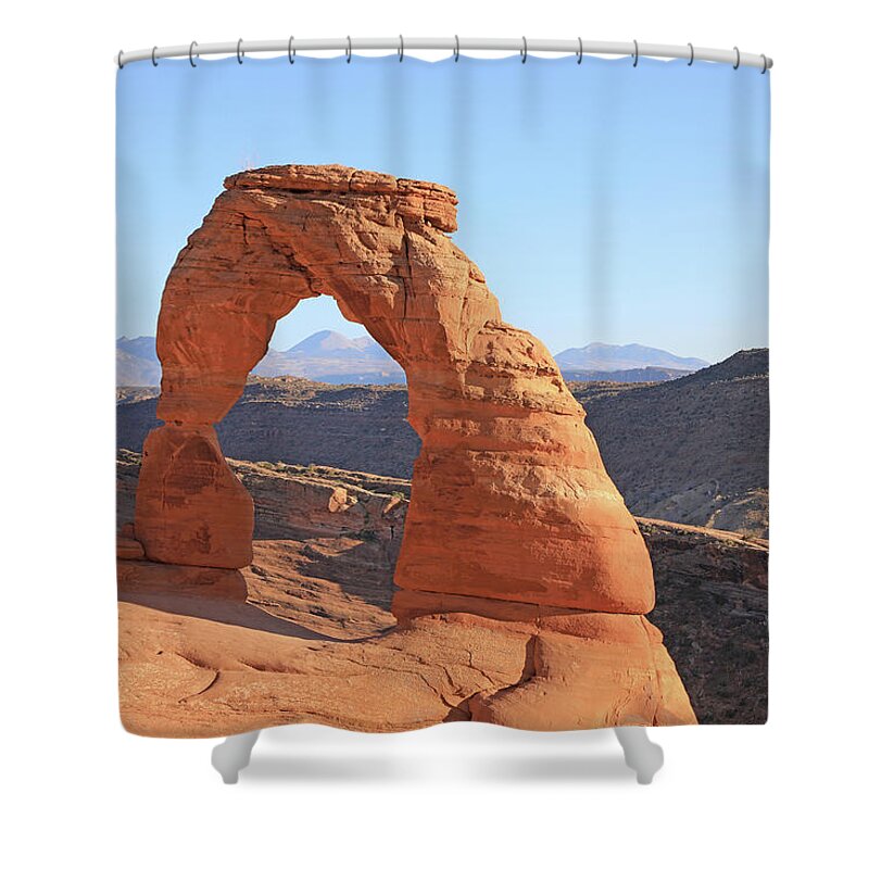Arches National Park Shower Curtain featuring the photograph Arches National Park - Delicate Arch by Richard Krebs