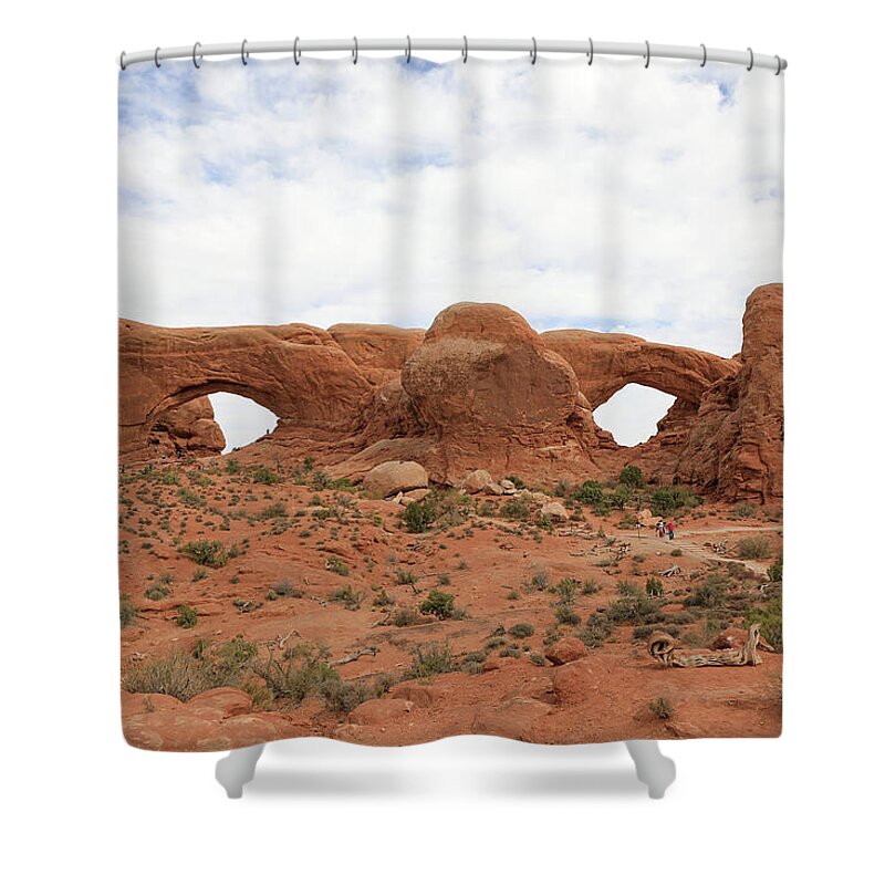Arches National Park Shower Curtain featuring the photograph Arches National Park - North and South Windows by Richard Krebs