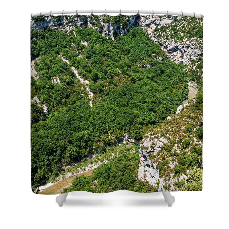 Les Gorge Du Verdon Shower Curtain featuring the photograph Ariel Vies of Gorge du Verdon by Bob Phillips