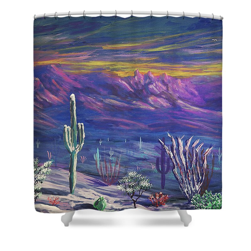 Arizona Shower Curtain featuring the painting Arizona Winter by Chance Kafka