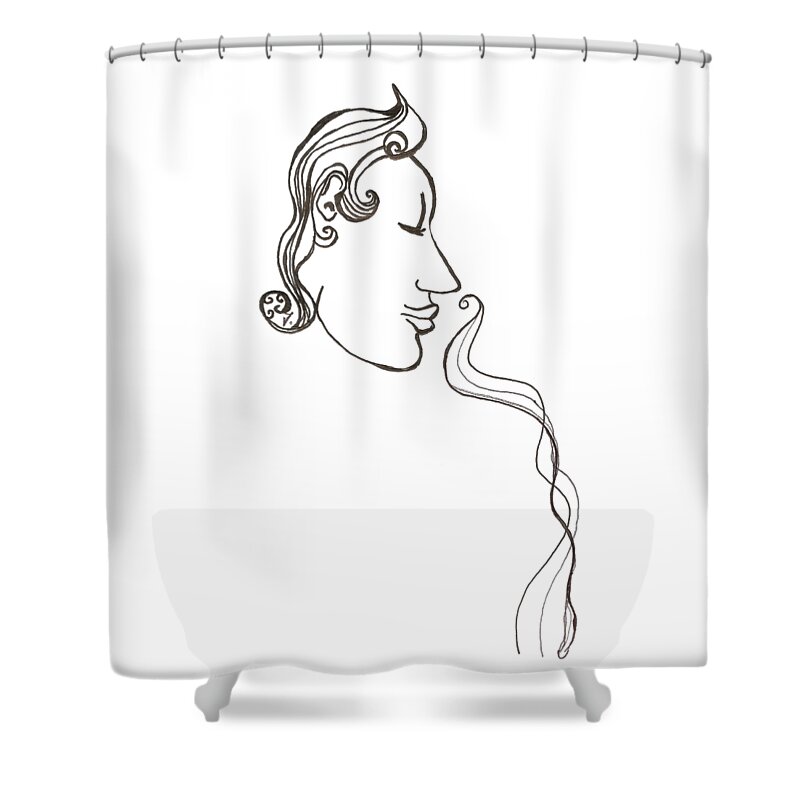 Smell Shower Curtain featuring the drawing Aromata by Vicki Noble