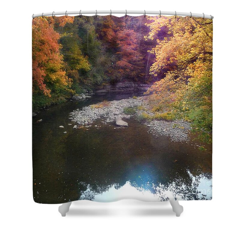 Fall Shower Curtain featuring the photograph Around the Bend by David Neace CPX
