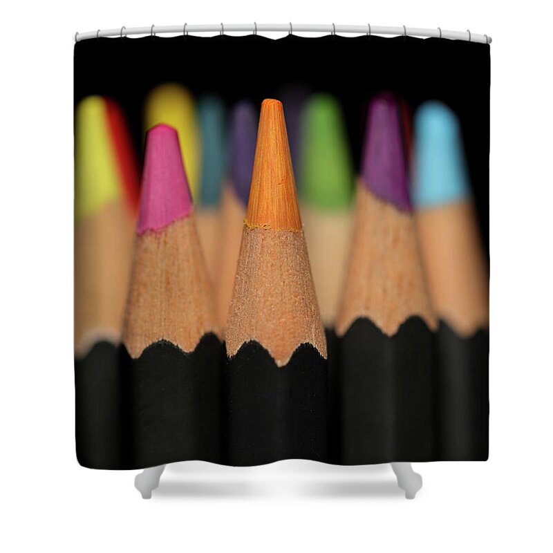 Pencil Shower Curtain featuring the photograph Art Pencils by Amelia Pearn