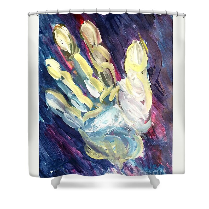 Artists Hand Shower Curtain featuring the painting Artists Hand by James McCormack