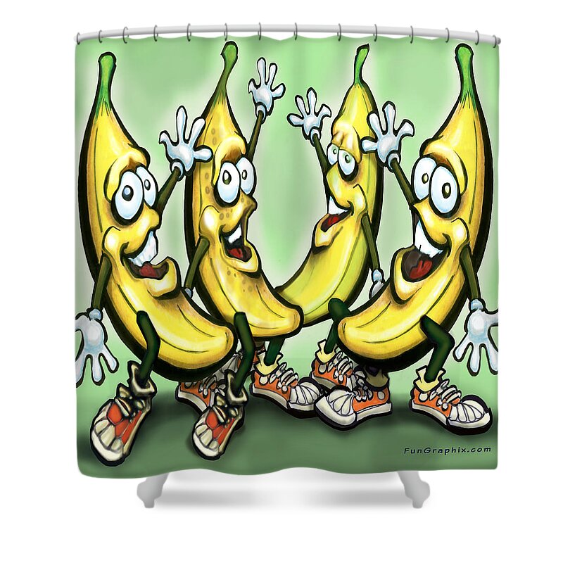 Banana Shower Curtain featuring the painting Bananas by Kevin Middleton