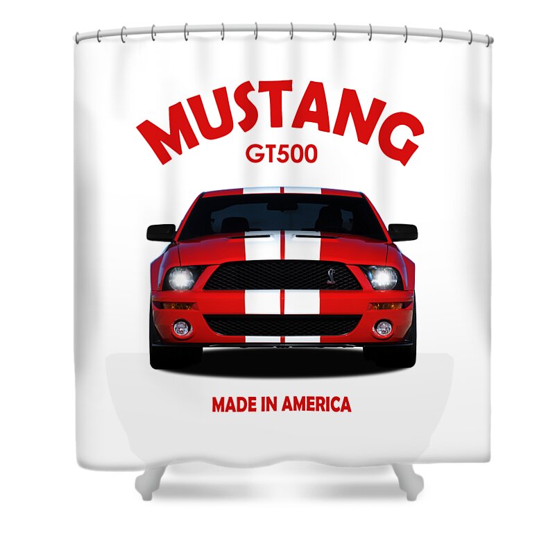 The Mustang Shelby GT500 Shower Curtain by Mark Rogan - Pixels