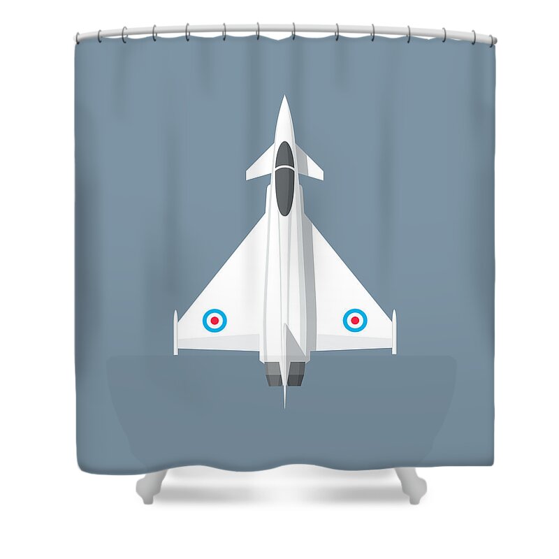 Typhoon Shower Curtain featuring the digital art Typhoon Jet Fighter Aircraft - Slate by Organic Synthesis