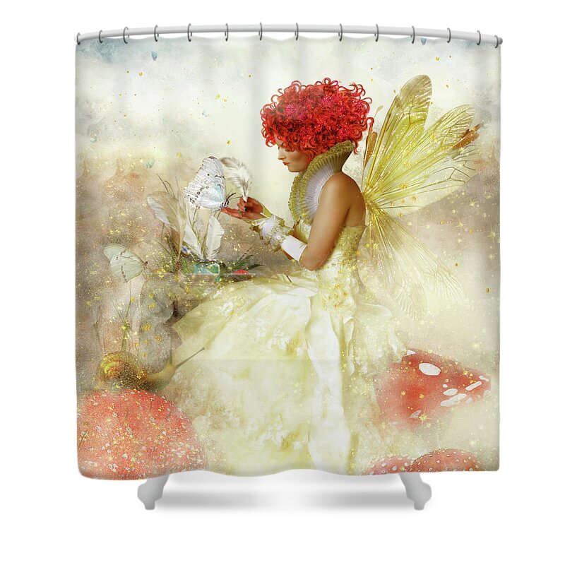Butterfly Painter Shower Curtain featuring the digital art Butterfly Painter #2 by Shanina Conway