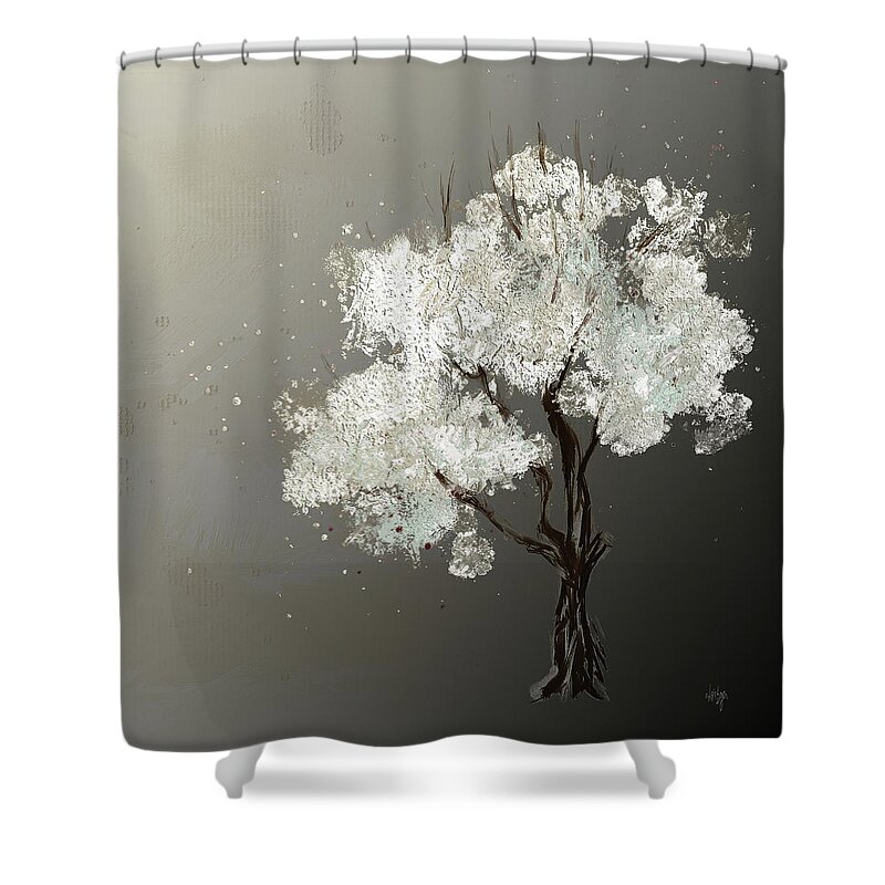 Moonlight Shower Curtain featuring the digital art Moonlit Tree by Lois Bryan