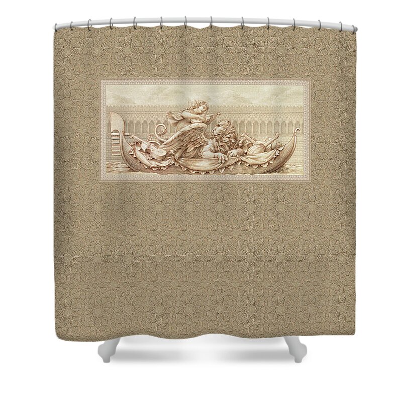 Venice Shower Curtain featuring the drawing Save Venice by Kurt Wenner