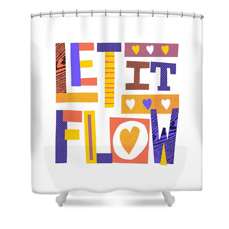 Halftone Shower Curtain featuring the painting Let it Flow - Art by Jen Montgomery #2 by Jen Montgomery