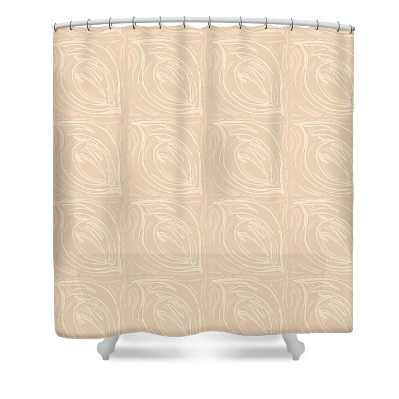 Abstract Shower Curtain featuring the digital art Abstract Leaf Print Tribal Tropical by Sand And Chi