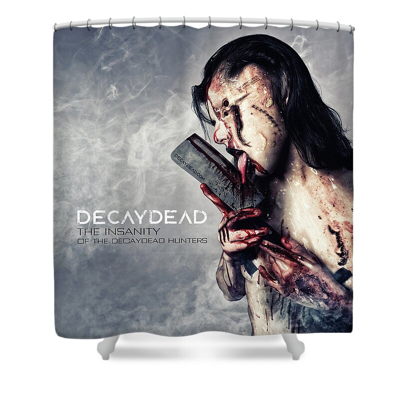 Argus Dorian Shower Curtain featuring the digital art The Insanity of the Decaydead Hunters by Argus Dorian