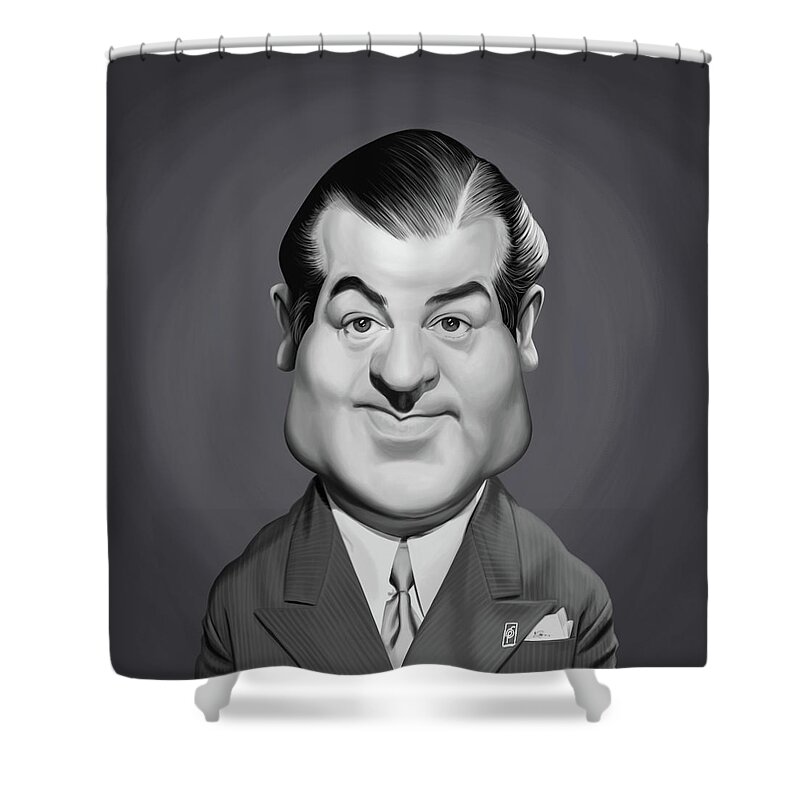 Illustration Shower Curtain featuring the digital art Celebrity Sunday - Lou Costello by Rob Snow