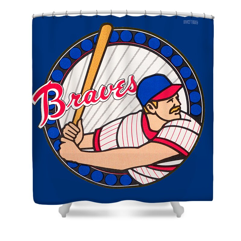 1980 Braves Baseball Art Shower Curtain by Row One Brand - Fine Art America