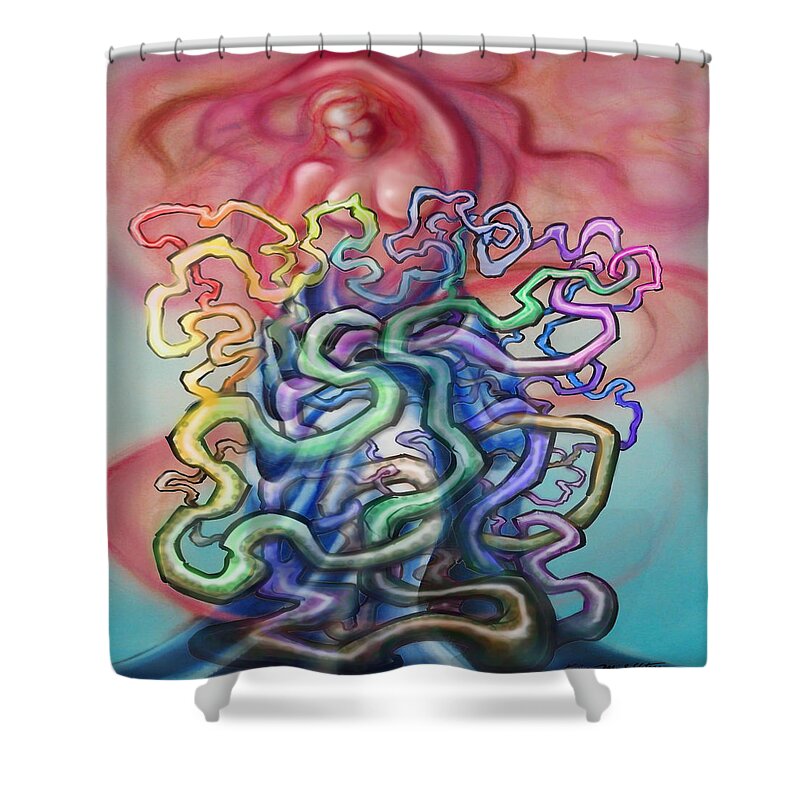 Unrestrained Shower Curtain featuring the digital art Unrestrained by Kevin Middleton