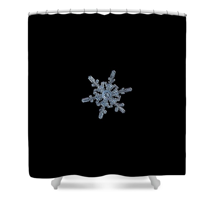 Snowflake Shower Curtain featuring the photograph Real snowflake 2021-01-14_4416-25b by Alexey Kljatov