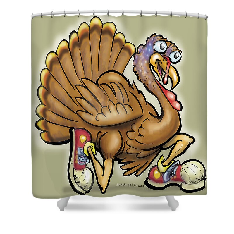 Thanksgiving Shower Curtain featuring the digital art Turkey #1 by Kevin Middleton