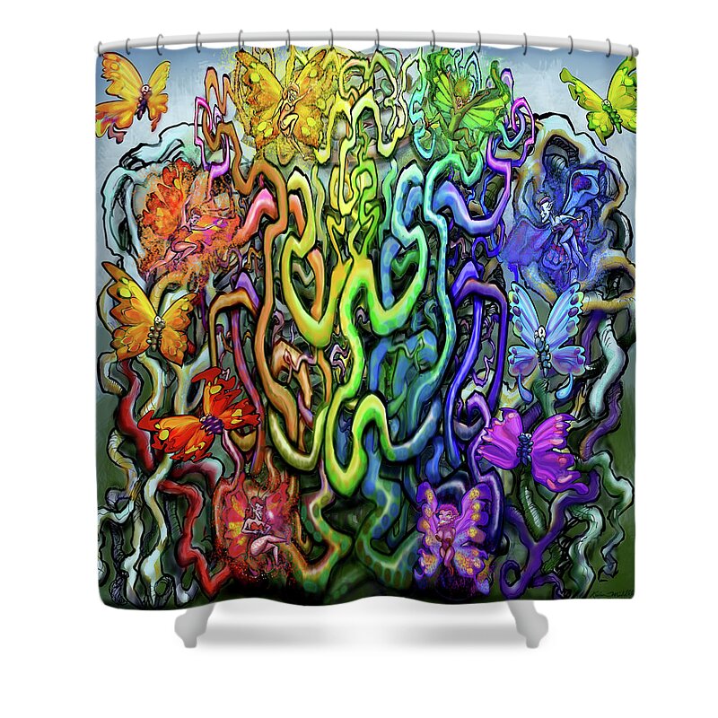 Magic Shower Curtain featuring the digital art Rooted in Magic by Kevin Middleton