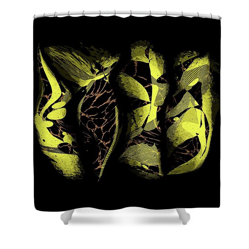 Abstract Shower Curtain featuring the digital art Diva by Marina Flournoy