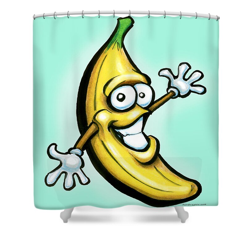 Banana Shower Curtain featuring the painting Banana by Kevin Middleton