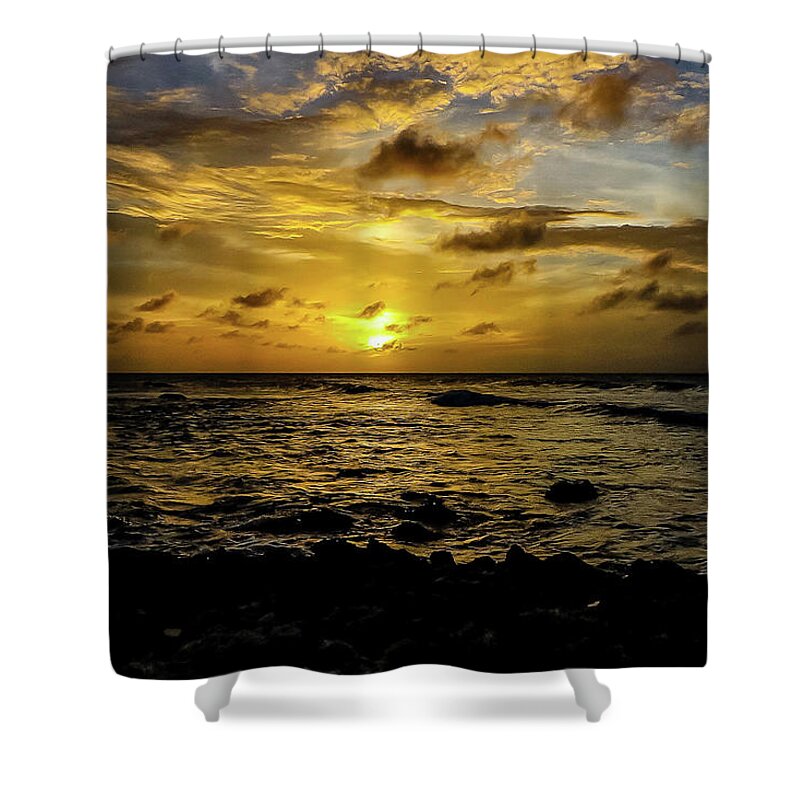 Sunset Shower Curtain featuring the photograph Aruba Sunset by Pam Rendall