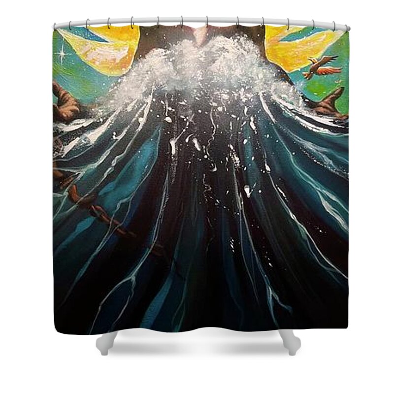 Ascend Shower Curtain featuring the painting Ascending Crown by Jerome White