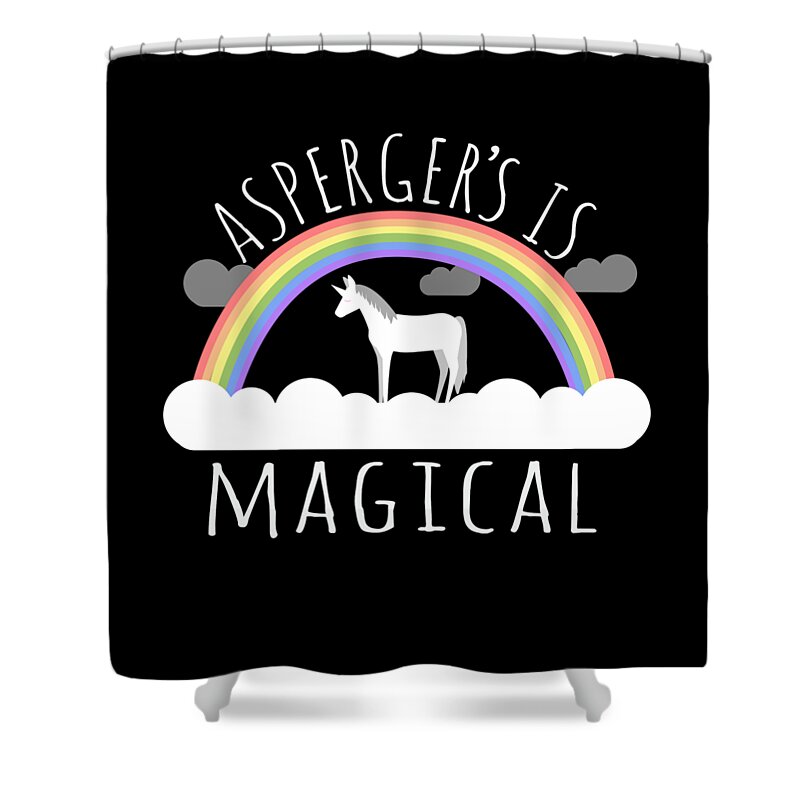 Funny Shower Curtain featuring the digital art Aspergers Is Magical by Flippin Sweet Gear