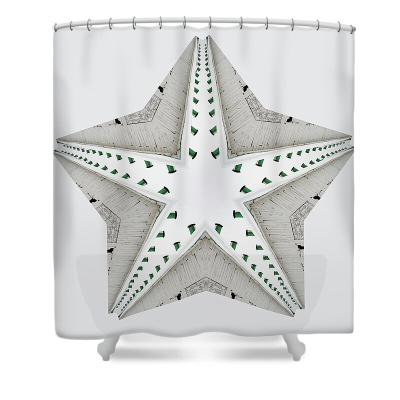 Starfish Shower Curtain featuring the photograph Asteroidia Cupola - Wisconsin Barn Cupola Starfish creation by Peter Herman