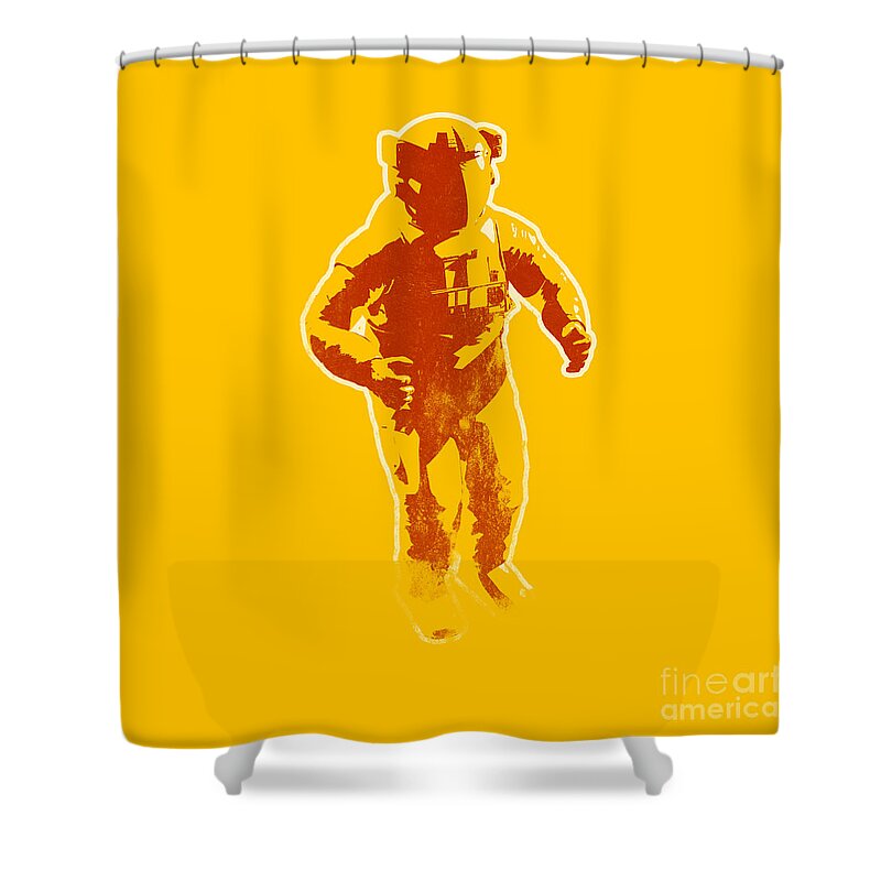 Banksy Shower Curtain featuring the photograph Astronaut Graphic by Pixel Chimp