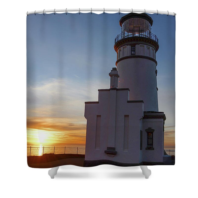 North Head Lighthouse Shower Curtain featuring the photograph At North head by Jerry Cahill