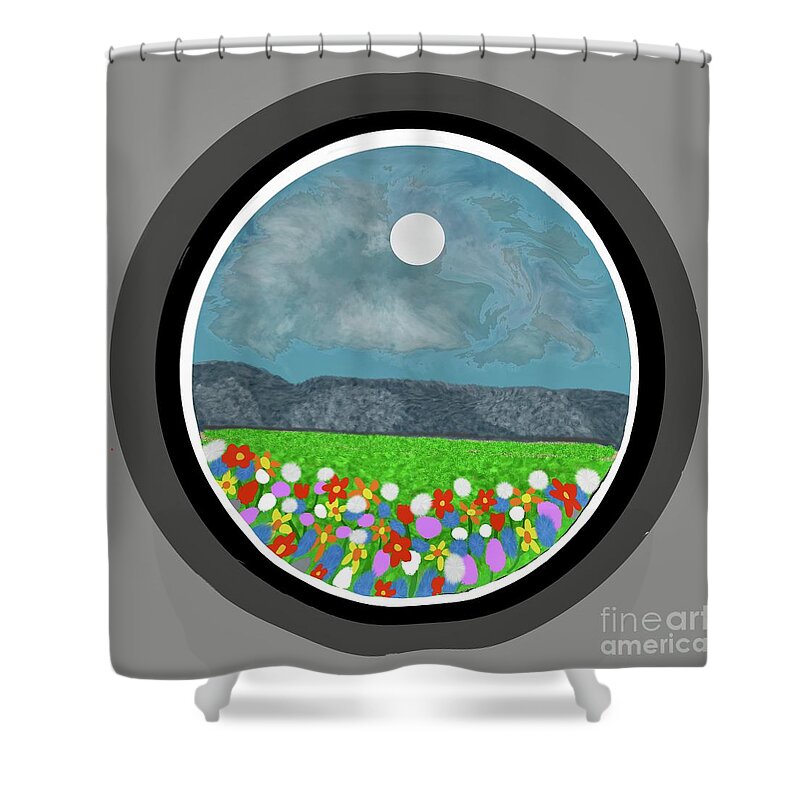 At The End Of The Day Shower Curtain featuring the digital art At the end of the day by Elaine Hayward