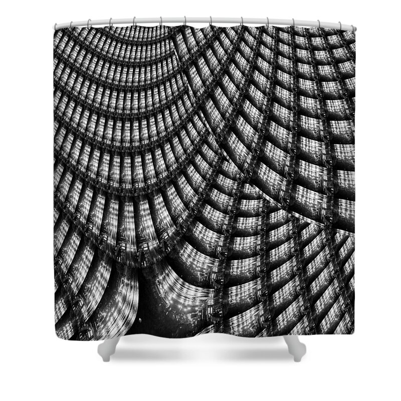 Fractal Shower Curtain featuring the mixed media At The End Of The Day Mais Avant La Nuitee by Stephane Poirier