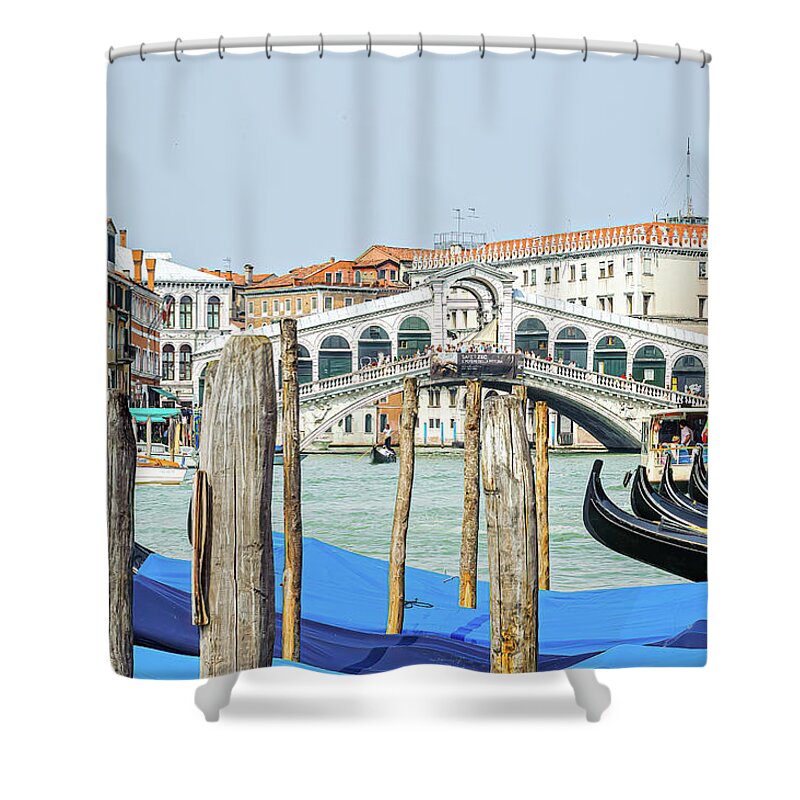 Venice Shower Curtain featuring the photograph At The Rialto by Marla Brown