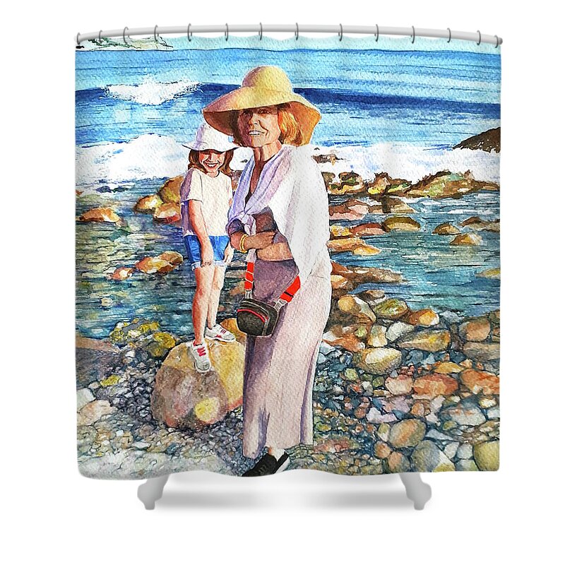 Seashore Shower Curtain featuring the painting At the seashore. Granada. Spain. by Carolina Prieto Moreno