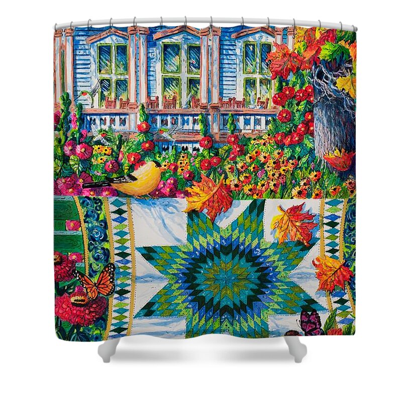Quilt Shower Curtain featuring the painting Athenaeum Autumn by Diane Phalen