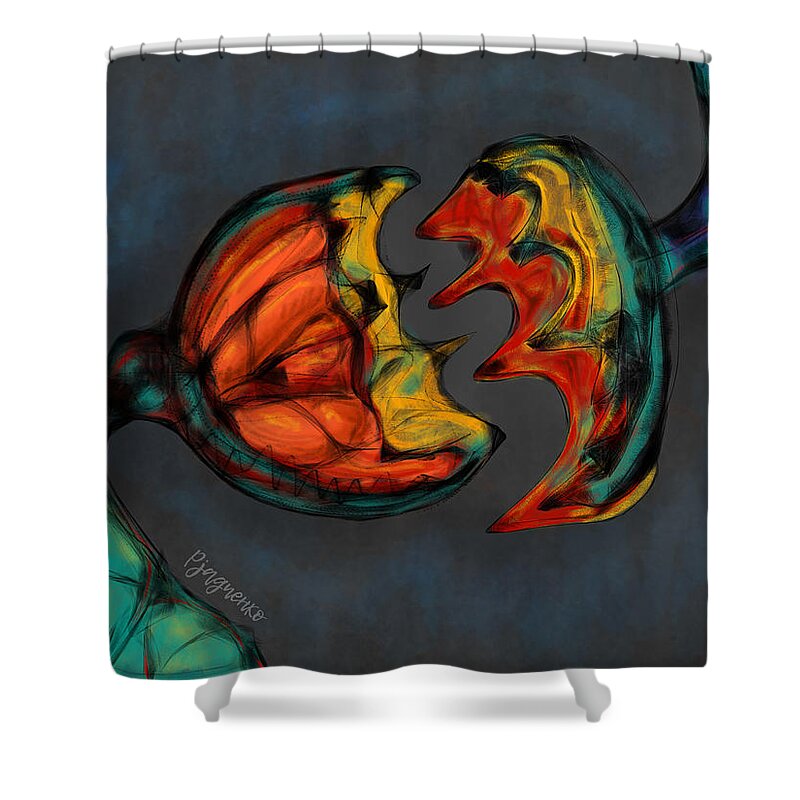 Attraction Shower Curtain featuring the digital art Attraction by Ljev Rjadcenko