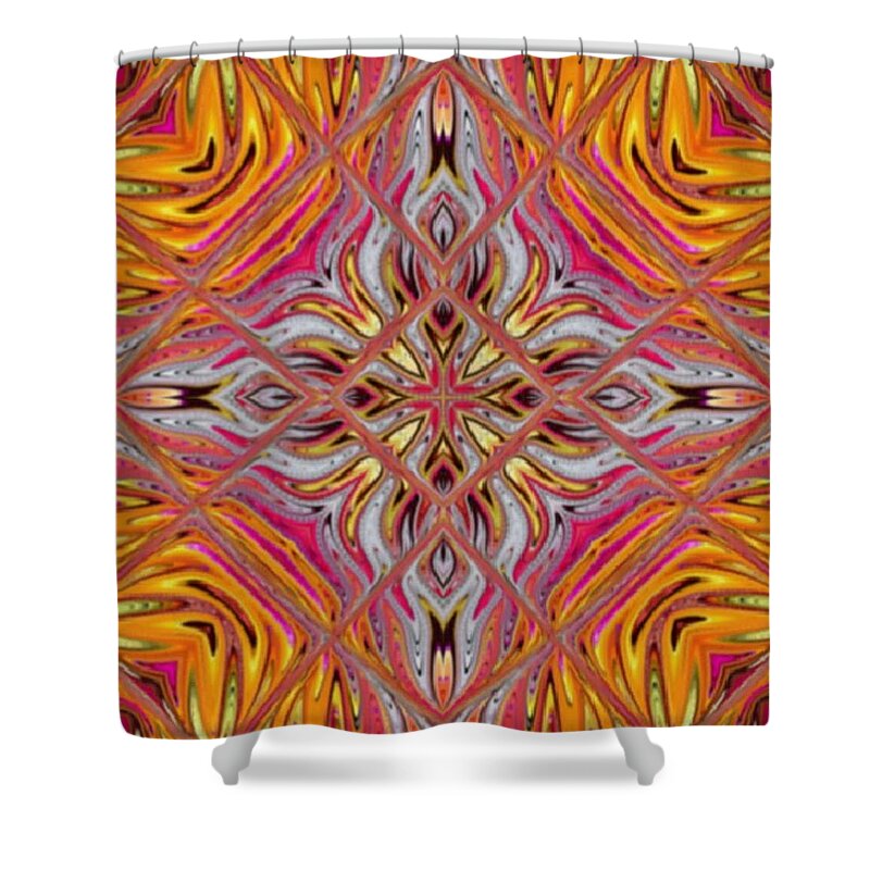  Shower Curtain featuring the digital art August Sun by Designs By L