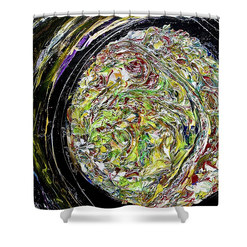 Wall Art Shower Curtain featuring the painting Aura and Flora by Ellen Palestrant