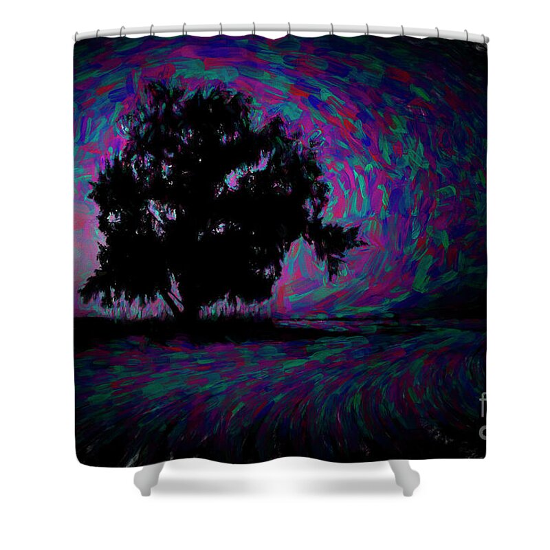 Tree Art Shower Curtain featuring the digital art Aura by Robert Stanhope