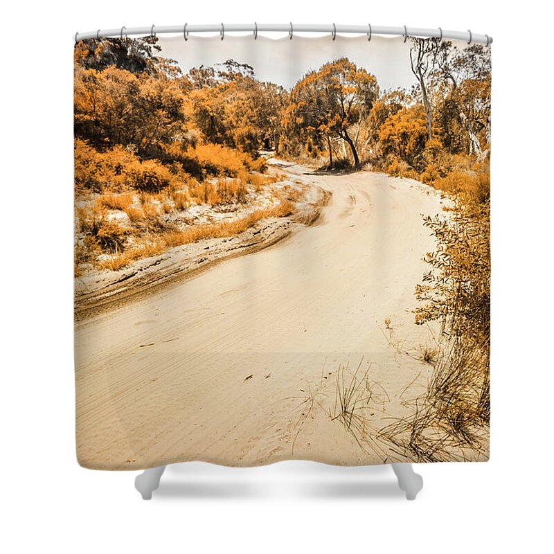 Straddie Shower Curtain featuring the photograph Australian way by Jorgo Photography