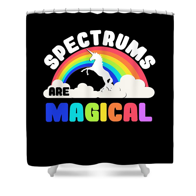 Unicorn Shower Curtain featuring the digital art Autism Awareness Spectrums Are Magical by Flippin Sweet Gear
