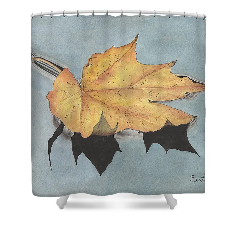 Autumn Watercolor Shower Curtain featuring the painting Autumn #5 by Bob Labno