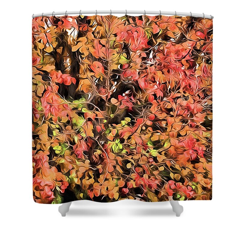 Autumn Color Shower Curtain featuring the digital art Autumn Abstract 2 by JC Findley