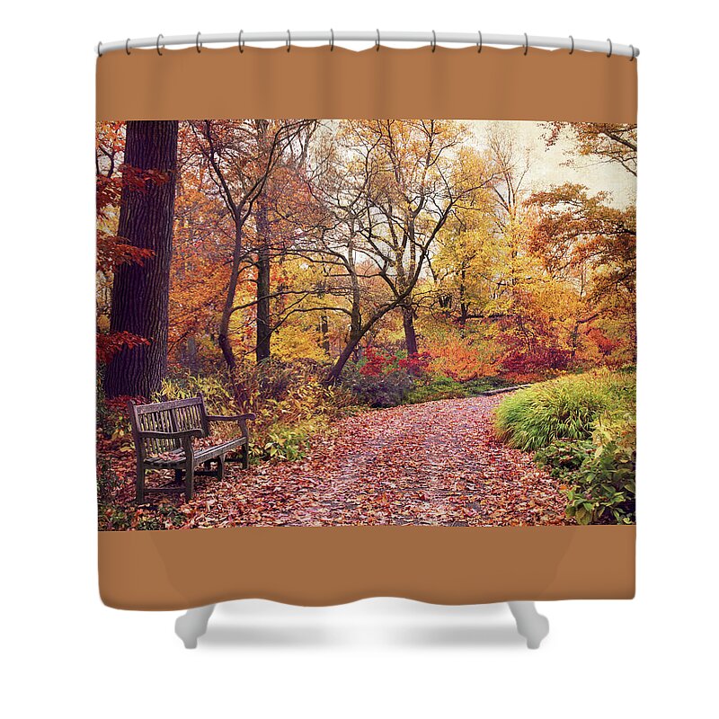Autumn Shower Curtain featuring the photograph Autumn Azalea Garden by Jessica Jenney