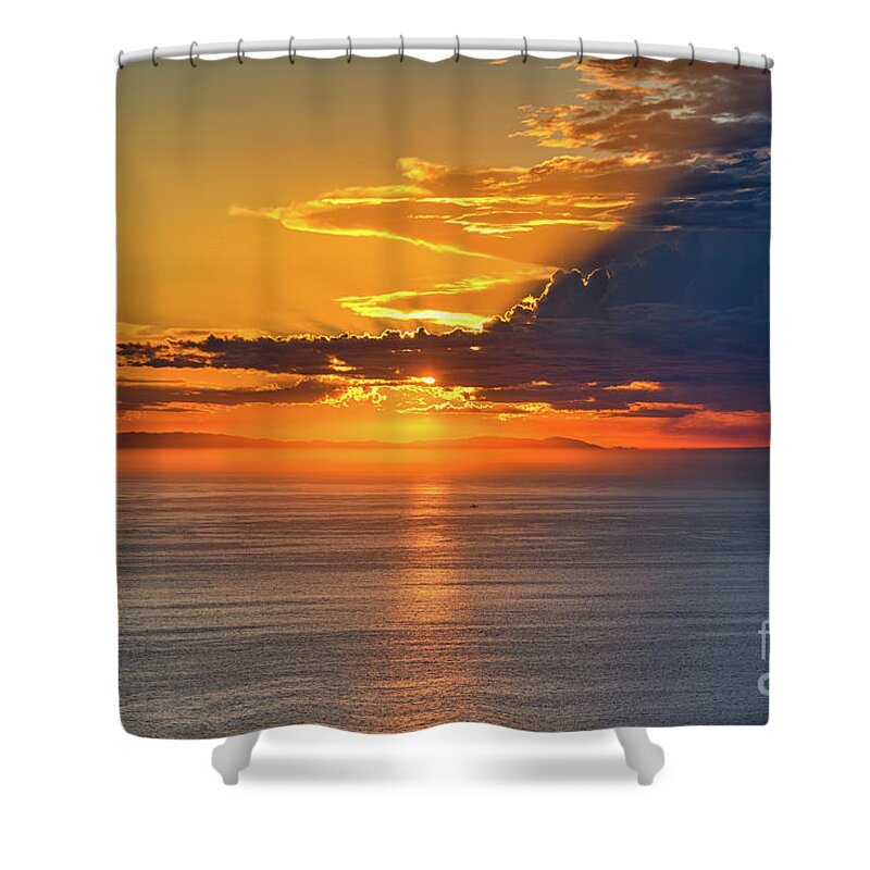 Nature Shower Curtain featuring the photograph Autumn Blaze Sunset by Abigail Diane Photography